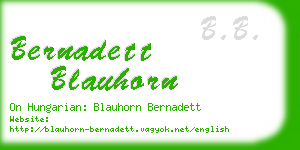 bernadett blauhorn business card
